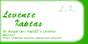 levente kaptas business card